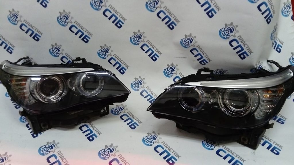 Замена стекол фар BMW E60, цена в СПб